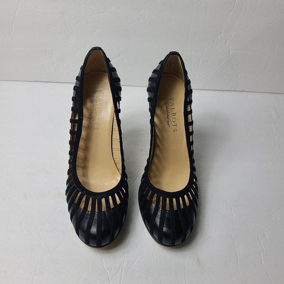 TALBOTS salena black Leather pumps - Picture 2 of 8
